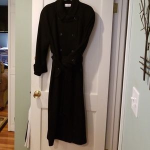 Coat long black wool